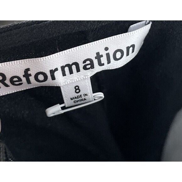 New  $148 Reformation Zoe Side Slit Midi  Skirt in Black Size 8 - Picture 6 of 7
